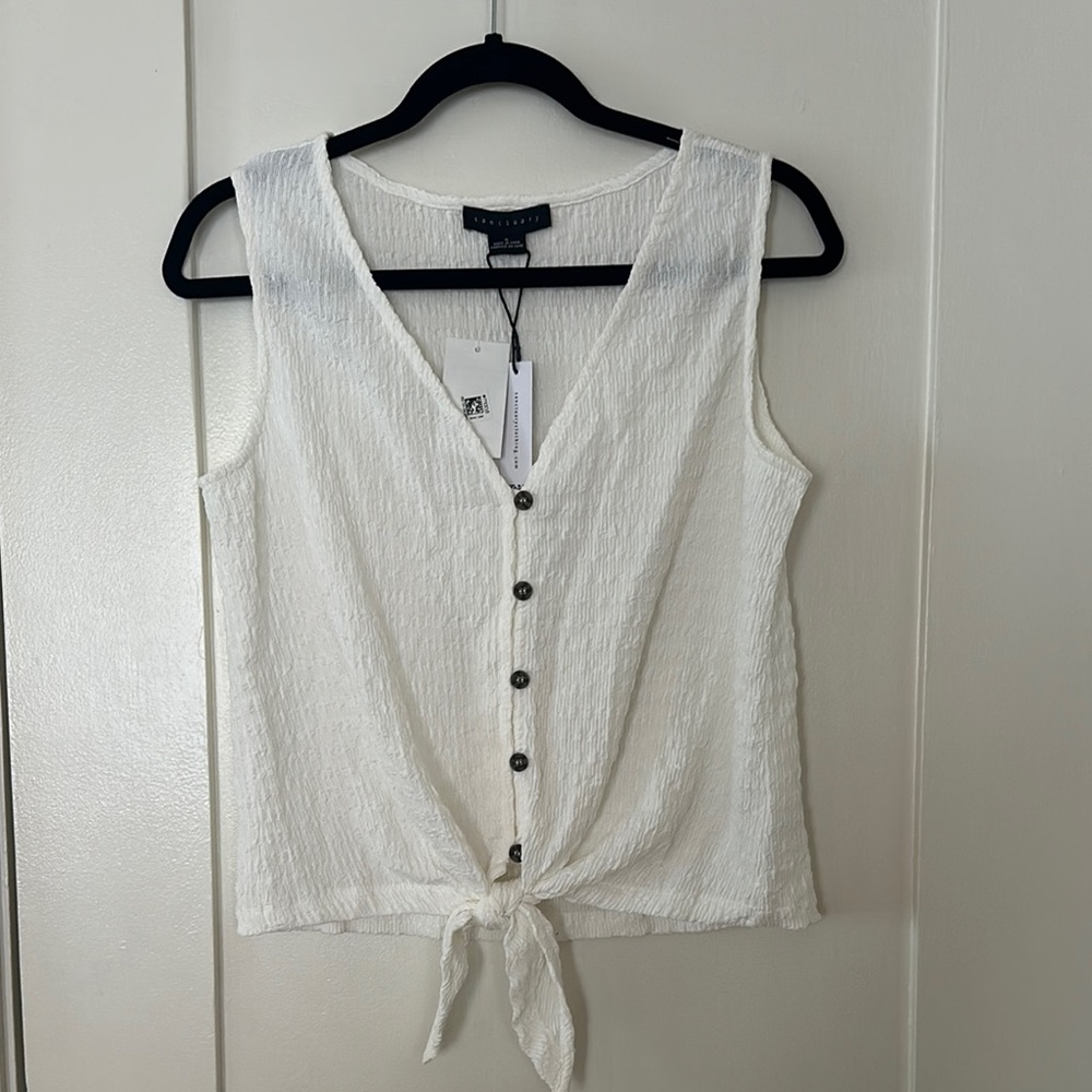 Sanctuary Cream Button-Down Tank Top